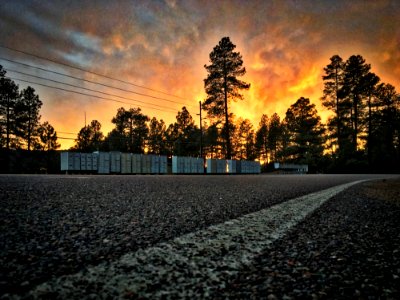 Blazing Sunset Over Fossil Creek Road