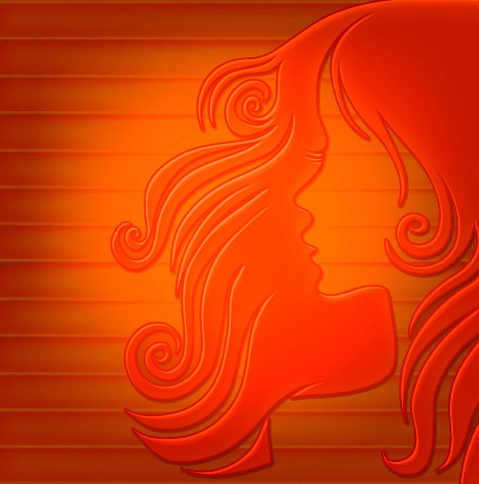 Orange Red Text Art