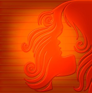 Orange Red Text Art