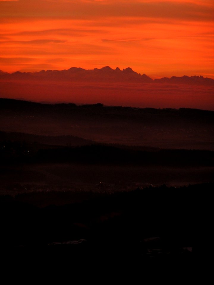 Sky Red Sky At Morning Afterglow Horizon