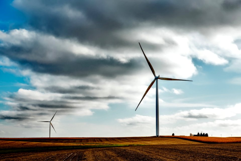 Wind Farm Wind Turbine Sky Windmill