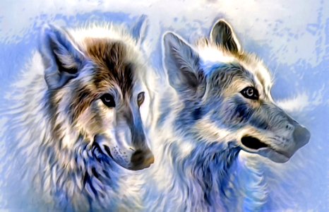 Wolf Wildlife Painting Dog Like Mammal