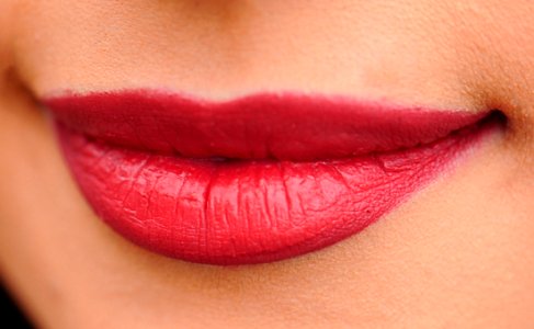 Lip Chin Lipstick Close Up photo