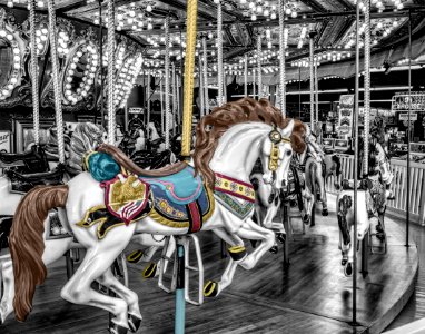 Amusement Ride Carousel Horse Amusement Park photo