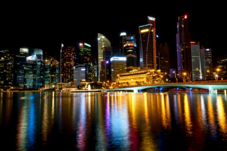 Singapore Skyline At Night photo