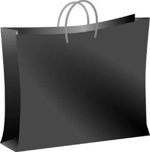 Black Shopping Bag Black And White Product photo