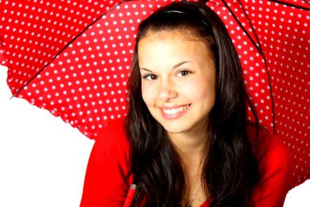 Red Beauty Smile Girl