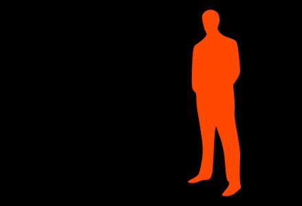 Black Standing Silhouette Orange