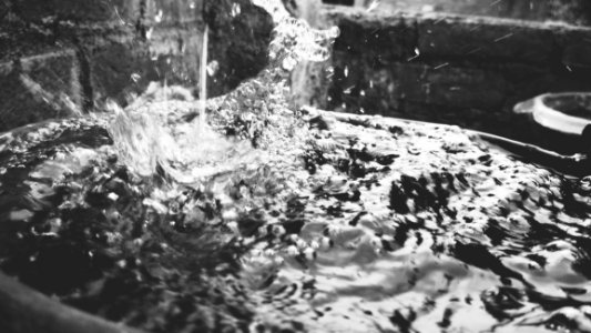 Splashing Water In Black And White photo