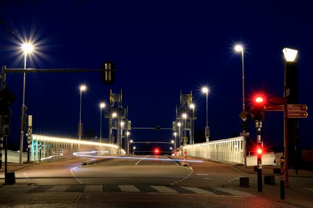 Urban Road Bridge At Night photo