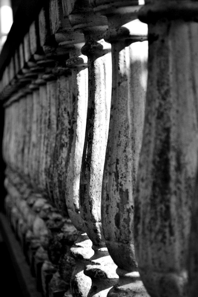 Grey And Black Concrete Pillar