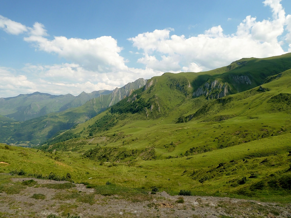 Clouds scenic mountains photo