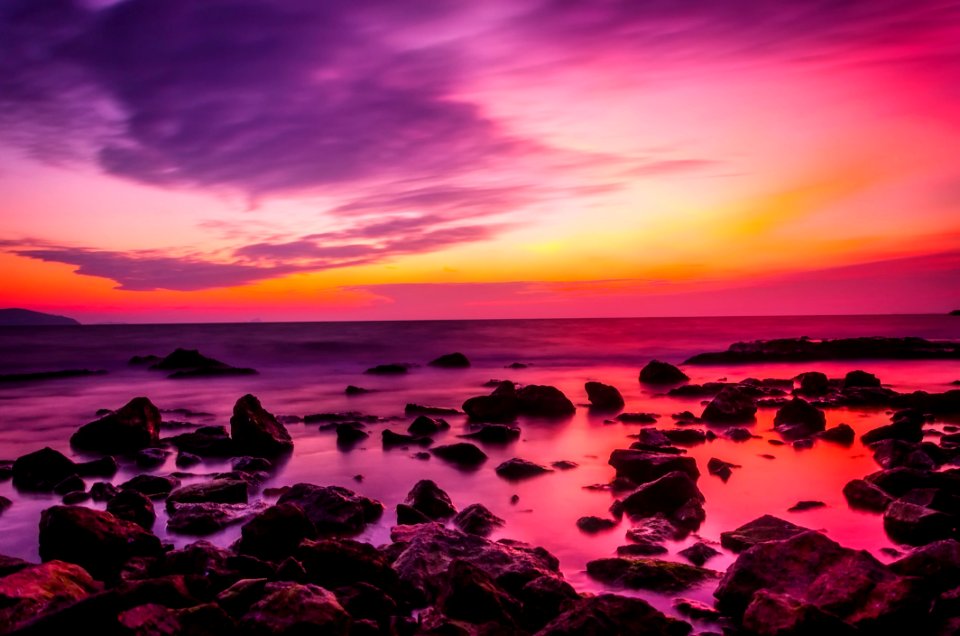 Scenic View Of Sea During Sunset