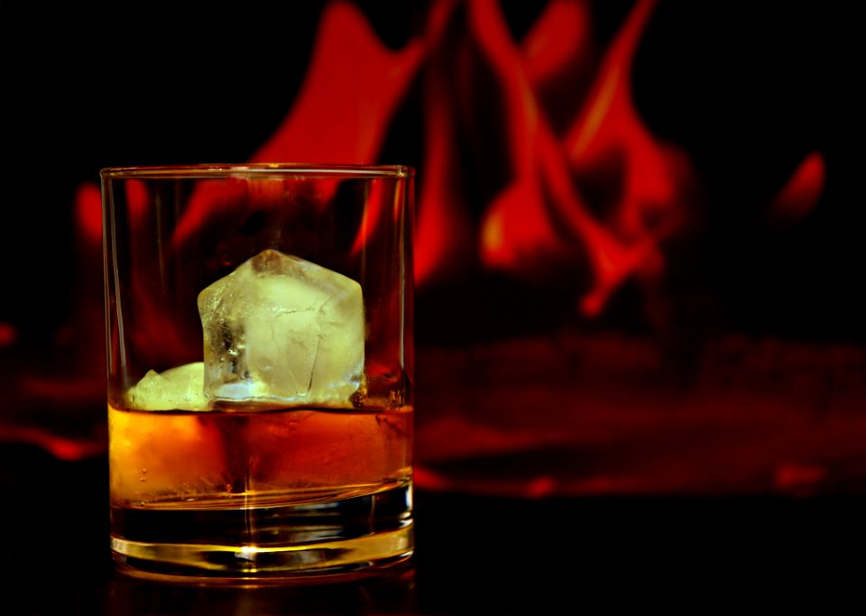 Rock Glass With Liquid And Ice