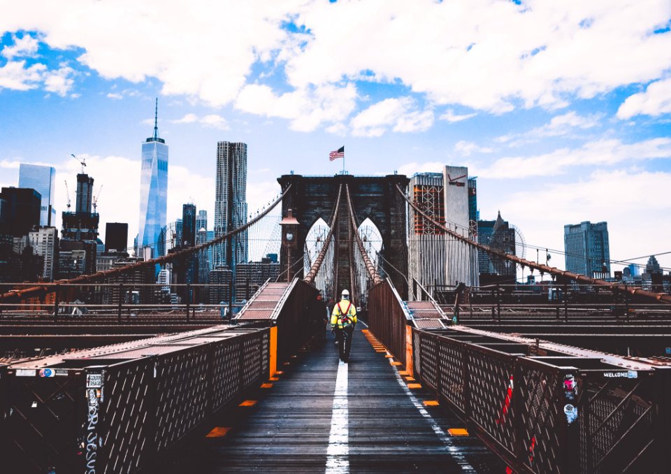 Brooklyn Bridge And New York Skyline