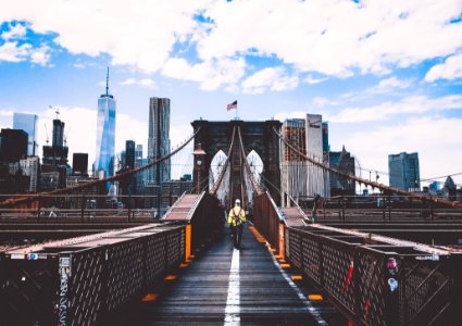 Brooklyn Bridge And New York Skyline photo