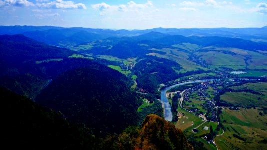 Aerial View Of River And Mountains