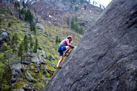 Man Rock Climbing photo