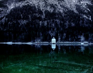 House By Mountain Lake
