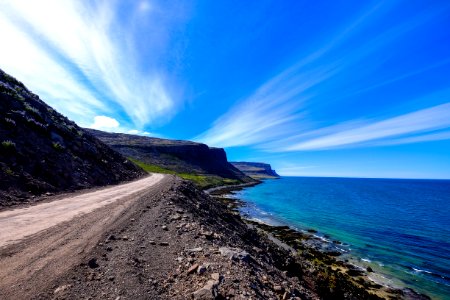 Rough Coast Road With Dramatic Sky And Cloud photo