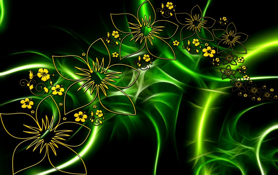 Green Flora Fractal Art Leaf
