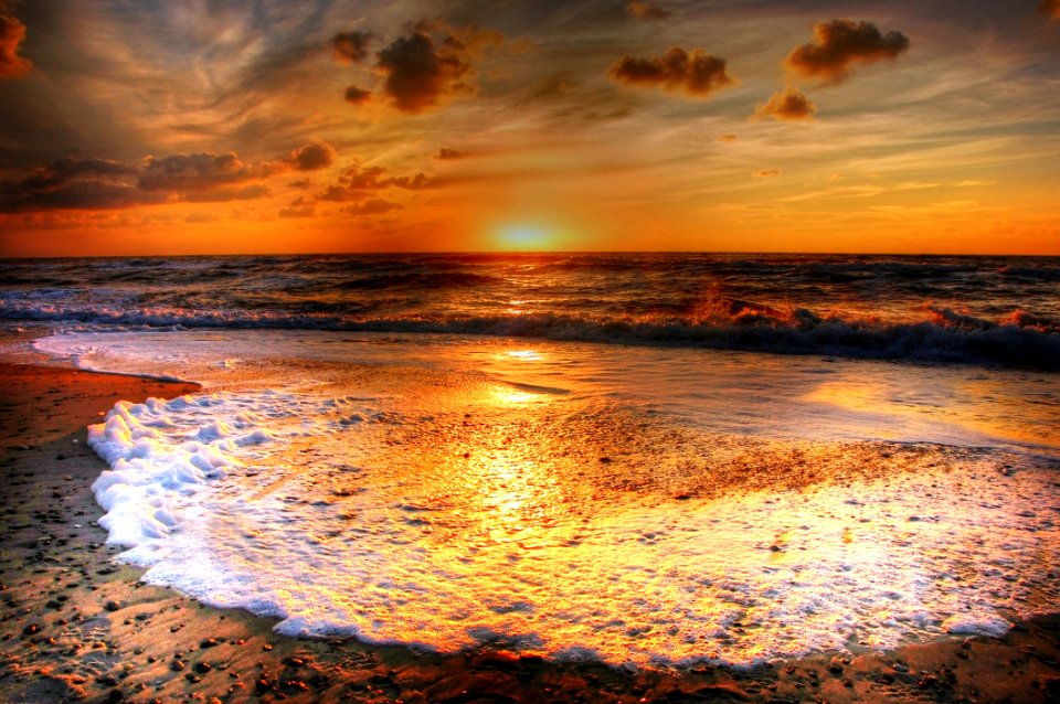 Incoming Tide At Sunset
