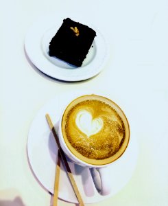 Cappuccino And Brownie photo