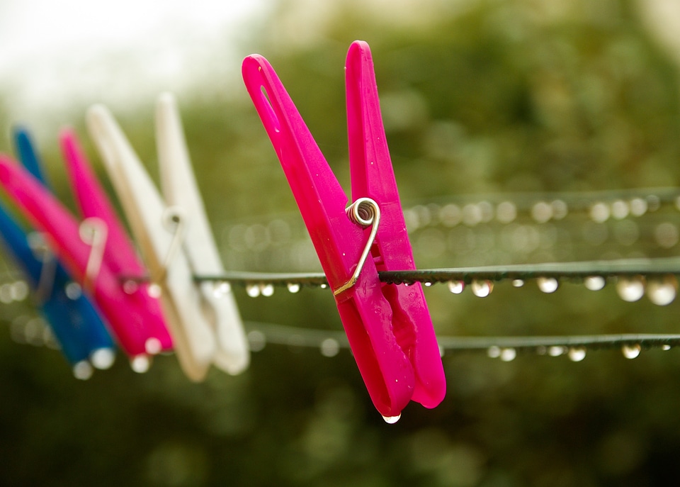 Rain drop of water clothespin