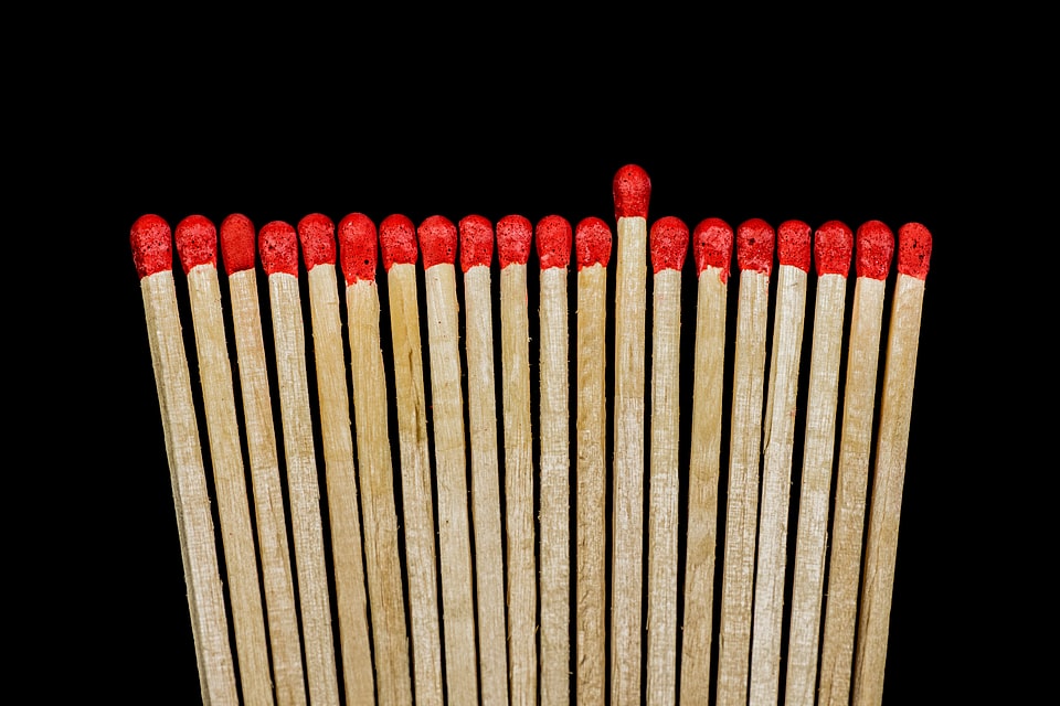 Sticks match head wood