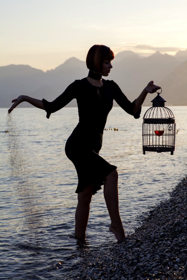 Water Sea Standing Girl