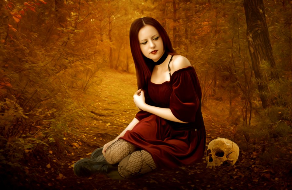 Girl Lady Computer Wallpaper Autumn
