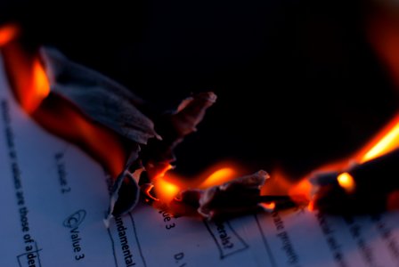 Burning Schoolwork