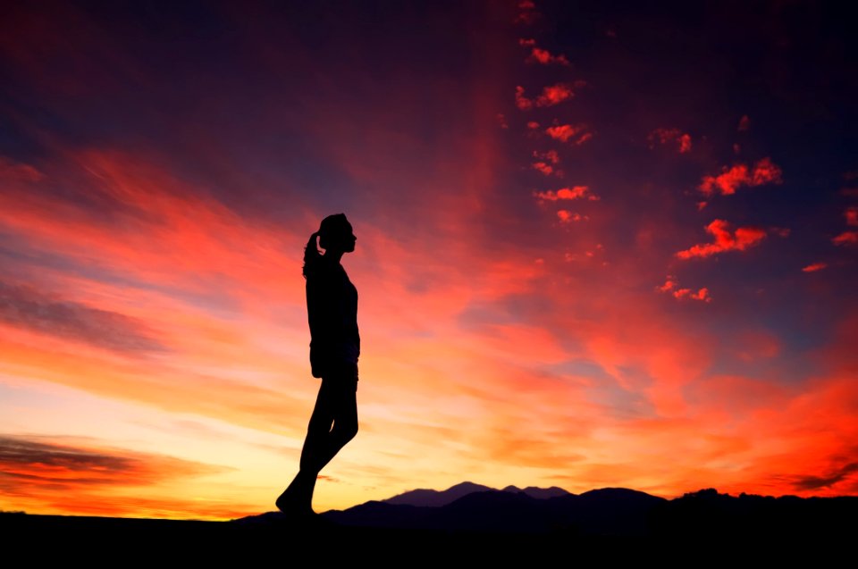 Sky Silhouette Sunrise Afterglow