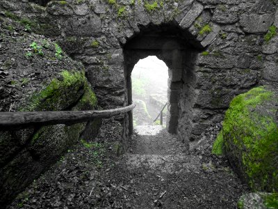 Ruins Tunnel Arch Grass photo