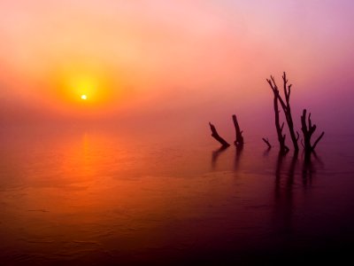 Calm Sunrise Afterglow Sea