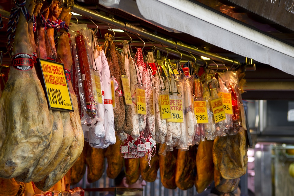 Meat salami brown meat