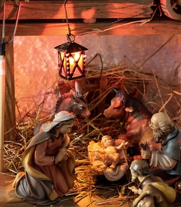 Nativity scene stall jesus photo