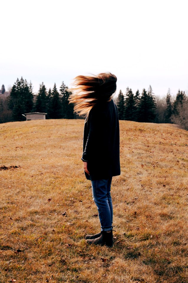 Standing Girl Sky Fur