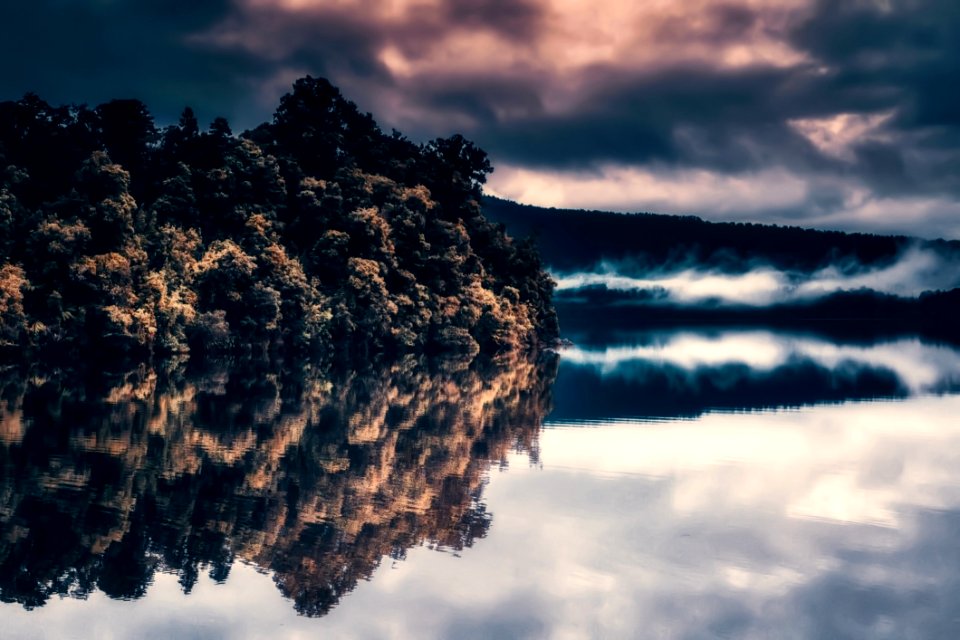 Sky Cloud Tree Reflection