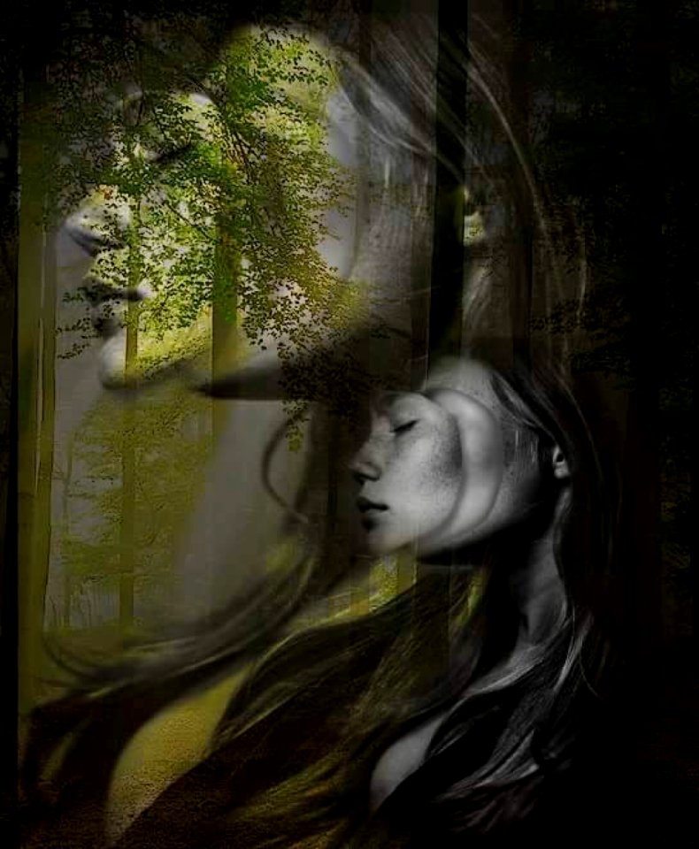 Darkness Painting Art Tree