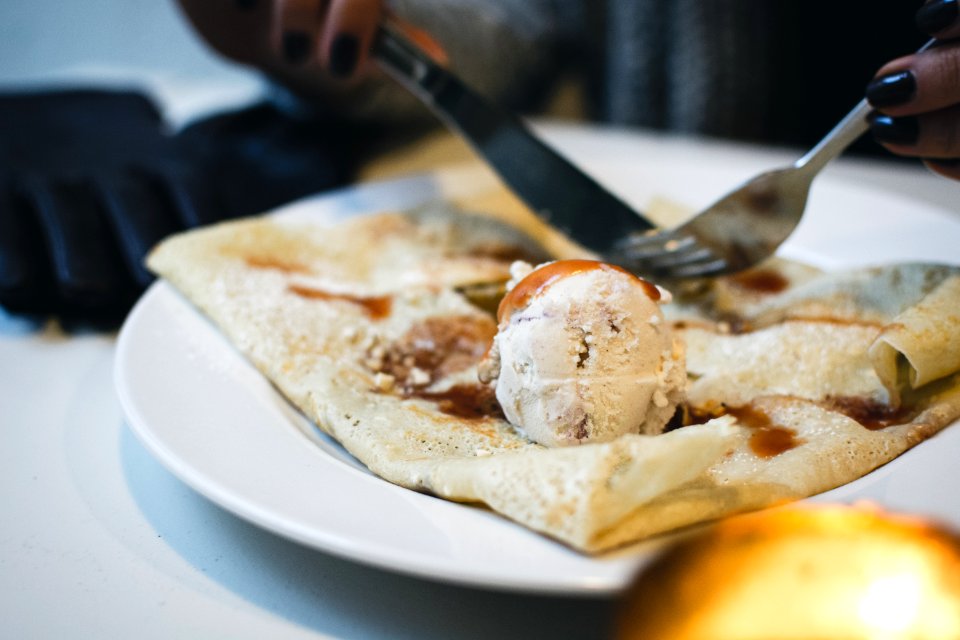 Pancakes With Hot Caramel