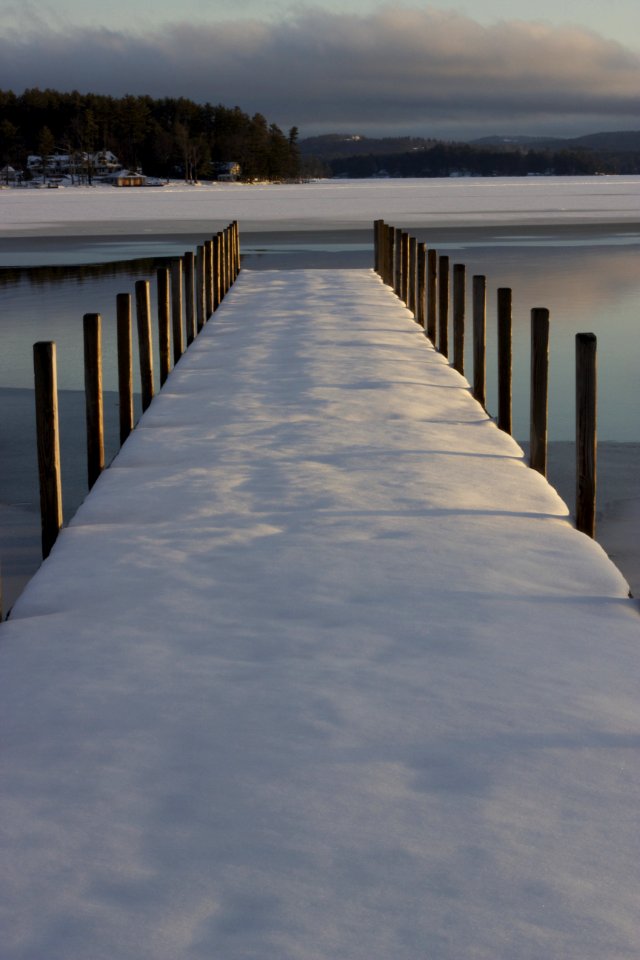 Docks Winter Lake Snow photo