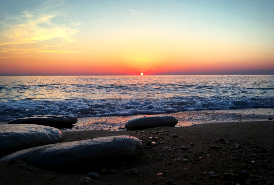 Beautiful Sunrise Over The Adriatic Sea  Sirolo Italy