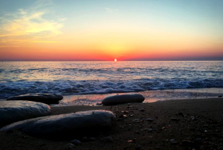 Beautiful Sunrise Over The Adriatic Sea Sirolo Italy photo