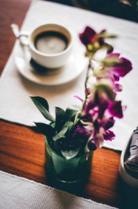 Flower Purple Coffee Cup Tableware photo