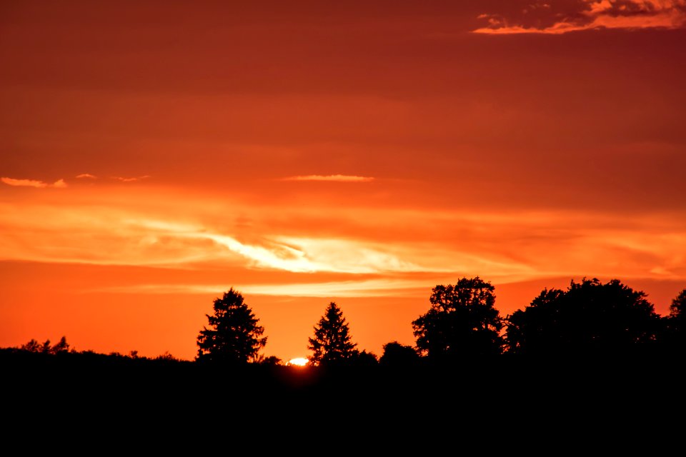 Sky Red Sky At Morning Afterglow Sunset