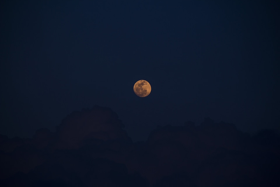 Cloudy moonlight darkness