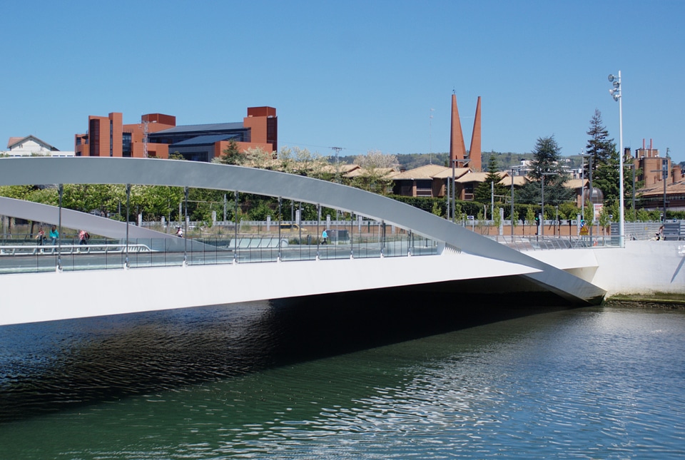Modern bridge san sebastian panorama