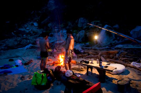 Campers Around Bonfire