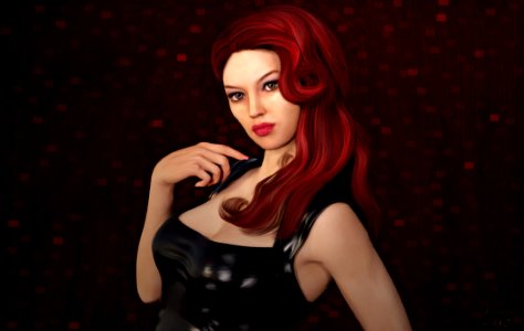 Red Human Hair Color Lady Red Hair photo